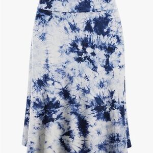 Tie dye navy white skirt M from Anthropologie new ombre lightweight flared